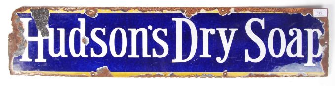 HUDSON'S DRY SOAP ANTIQUE VINTAGE ENAMEL ADVERTISING SIGN