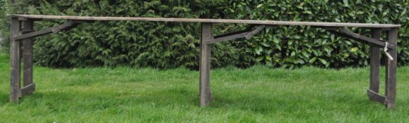 VINTAGE INDUSTRIAL 20TH CENTURY FAIR / FETE TRESTLE TABLE