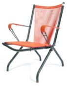 VINTAGE SPUTNIK ATOMIC WIRE FOLDING LOUNGE / DECK CHAIR / ARMCHAIR
