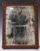 19TH CENTURY BELIEVED AMERICAN TRAMP ART WALL MIRROR