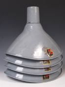 BENJAMIN CRYSTEEL INDUSTRIAL GREY ENAMEL ELLIPTICAL LAMP SHADES