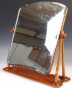 20TH CENTURY RETRO VINTAGE TEAK WOOD TABLE TOP VANITY MIRROR