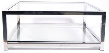 CONTEMPORARY LARGE CHROME AND GLASS COFFEE / CENTRE TABLE