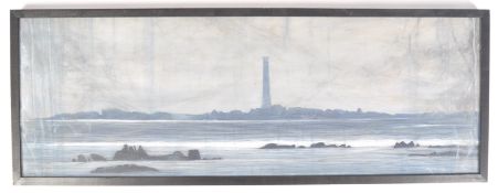 VERNER W. JONES CONTEMPORARY ACRYLIC ON CANVAS LIGHTHOUSE PAINTING