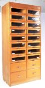 MID CENTURY LIGHT OAK SHOP HABERDASHERY SHIRT DISPLAY CABINET