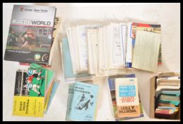 A collection of vintage 20th Century Rugby Memorabilia to include Bristol Rugby programmes,