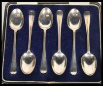 A set of six early 20th Century hallmarked silver teaspoons by C W Fletcher & Son Ltd (Charles