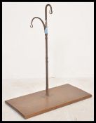 A 19th Century Victorian wrought iron game hunting hoist hooks or spit. Split metal hooks mounted on