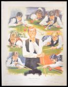 A limited edition snooker related sporting print entitled ' the King of the Baize II ' after Peter