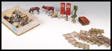 ASSORTED MIXED LEAD MODEL FARMYARD ANIMALS FENCING AND OTHER