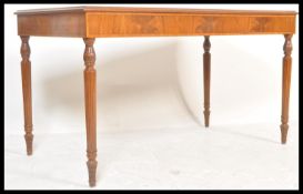 A good quality Georgian revival mahogany and crossbanded inlaid centre table. Raised on turned,