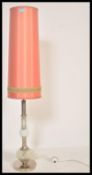A vintage retro 1950's / mid 20th Century glass and chrome floor standing lamp, circular chrome base