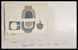 A vintage / retro boxed Whitefriars dessert service, consisting of a larger serving dish together