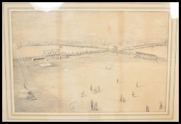 A 19th century Victorian engraving depicting Gloucester cricket ground during a match, inscribed '