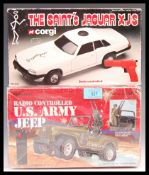 RADIO CONTROLLED RADIO SHACK JEEP AND CORGI SONIC CONTROLLED JAGUAR