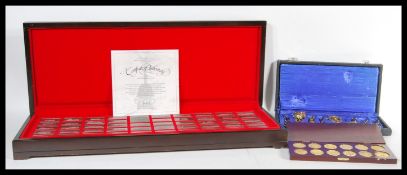 A complete set of John Pinches Great British Locomotives 50 pewter ingot plaques complete in