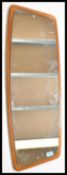 A vintage retro 20th Century teak wood Danish influence wall mirror having a frameless wood back