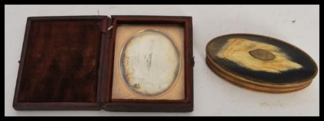 A 19th Century Victorian Daguerreotype portrait photography on metal, depicting a victorian lady