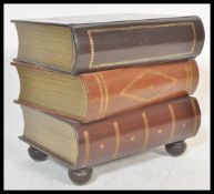An antique style unusual large coffee / side occasional table in the form of a stack of books.