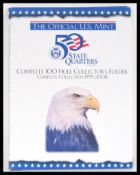 An American USA United States of America full 100 set of quarter coins complete in album from Denver