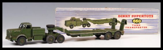 VINTAGE DINKY SUPERTOYS SCALE DIECAST MODEL 660 TANK TRANSPORTER