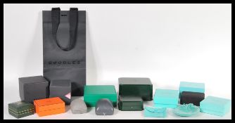 A collection of designer jewellery boxes to include Boodle & Dunthorne, Hermes, Tiffany & Co,