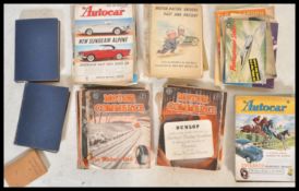 A collection of vintage travel related books and magazines dating from the early 20th Century to