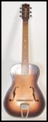 A vintage 1960's / 1970's ' Wonder ' six string acoustic guitar. Steel strings, with F - holes to