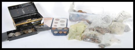 A large collection of pre decimal coins dating from the 19th Century to include a good quantity of