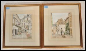 Philip & Glyn Martin Original Watercolour Paintings - A pair of paintings by Glyn Martin of Bath