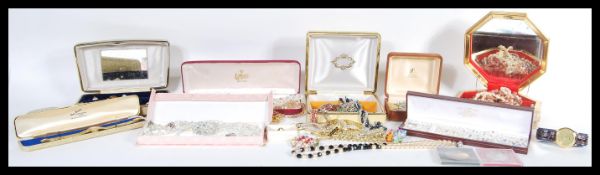 A large collection of costume jewellery dating from the mid to late 20th century to include a