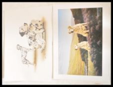 A pair of limited edition prints to include a print after W. Geott Rollinson featuring two golden