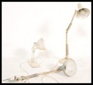 A group of three vintage retro 20th Century industrial desk lamps to include a 1001 lamps example in