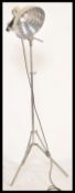 A vintage 20th Century up-cycled floor standing Pifco heat lamp, raised on a chrome tripod