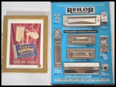 Two vintage retro industrial advertising signs to include a 1950's Cadbury's Dairy Milk