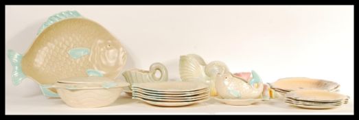 A vintage retro 20th Century Shorter and Sons Fish pattern dinner service consisting of lidded