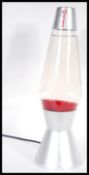 A vintage retro 20th Century Mathmos Astro lava lamp of larger size raised on brushed steel base