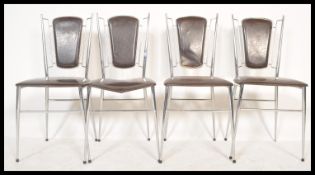 A set of four vintage retro 20th Century 1950's Tubmenager Sa Ranger chrome and faux leather diner