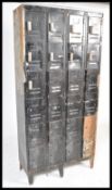 A mid to early 20th century Industrial upright metal factory locker. Of upright form having 3