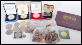 A large collection of pre-decimal coins dating from the 19th and 20th Century to include Crowns,