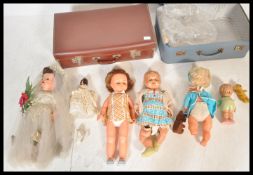 A selection of vintage 20th Century 1960's Children's dolls to include a Bride doll wearing an