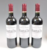 THREE BOTTLES OF CHATEAU TOURE LA VERITE BORDEAUX 2014
