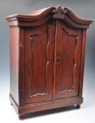19TH CENTURY MAHOGANY APPRENTICE PIECE FRENCH ARMOIRE WARDROBE