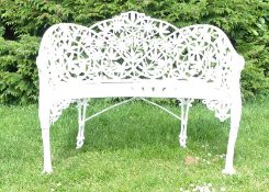 19TH CENTURY COALBROOKDALE PASSION FLOWER GARDEN SEAT BENCH