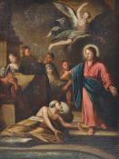 OIL ON CANVAS CHRIST HEALING THE SICK AT THE POOL OF BETHESDA