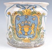 18TH CENTURY DUTCH APOTHECARY FAIENCE POTTERY DRUG JAR