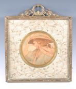 EARLY 20TH CENTURY WATERCOLOUR PORTRAIT PAINTING OF A LADY.