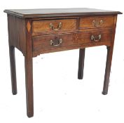 18TH CENTURY GEORGE III MAHOGANY LOWBOY WRITING TABLE DESK