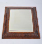 17TH CENTURY LABURNUM OYSTER WOOD VENEER CUSHION MIRROR