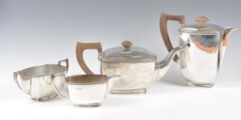 SILVER HALLMARKED 4 PIECE COFFEE AND TEA SERVICE BY